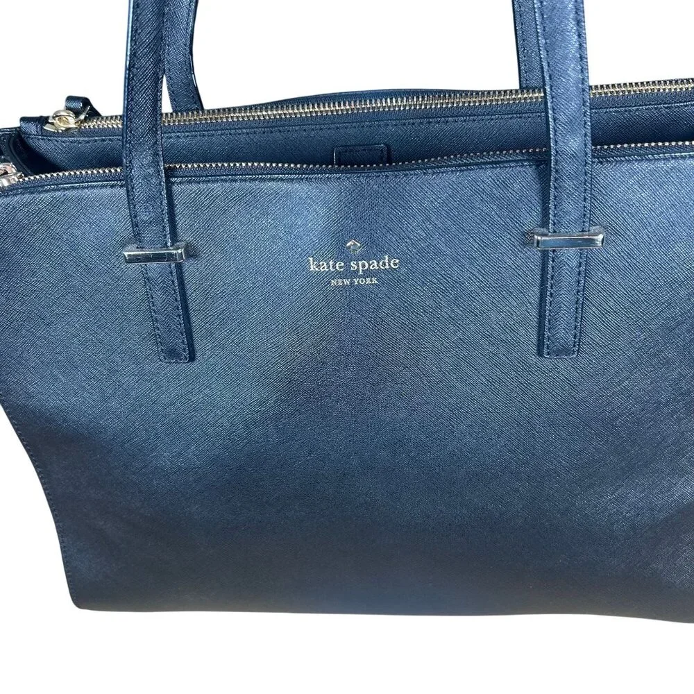 Kate Spade Cedar Street Jensen Black Leather Shoulder Bag Tote Bag - Picture 3 of 13